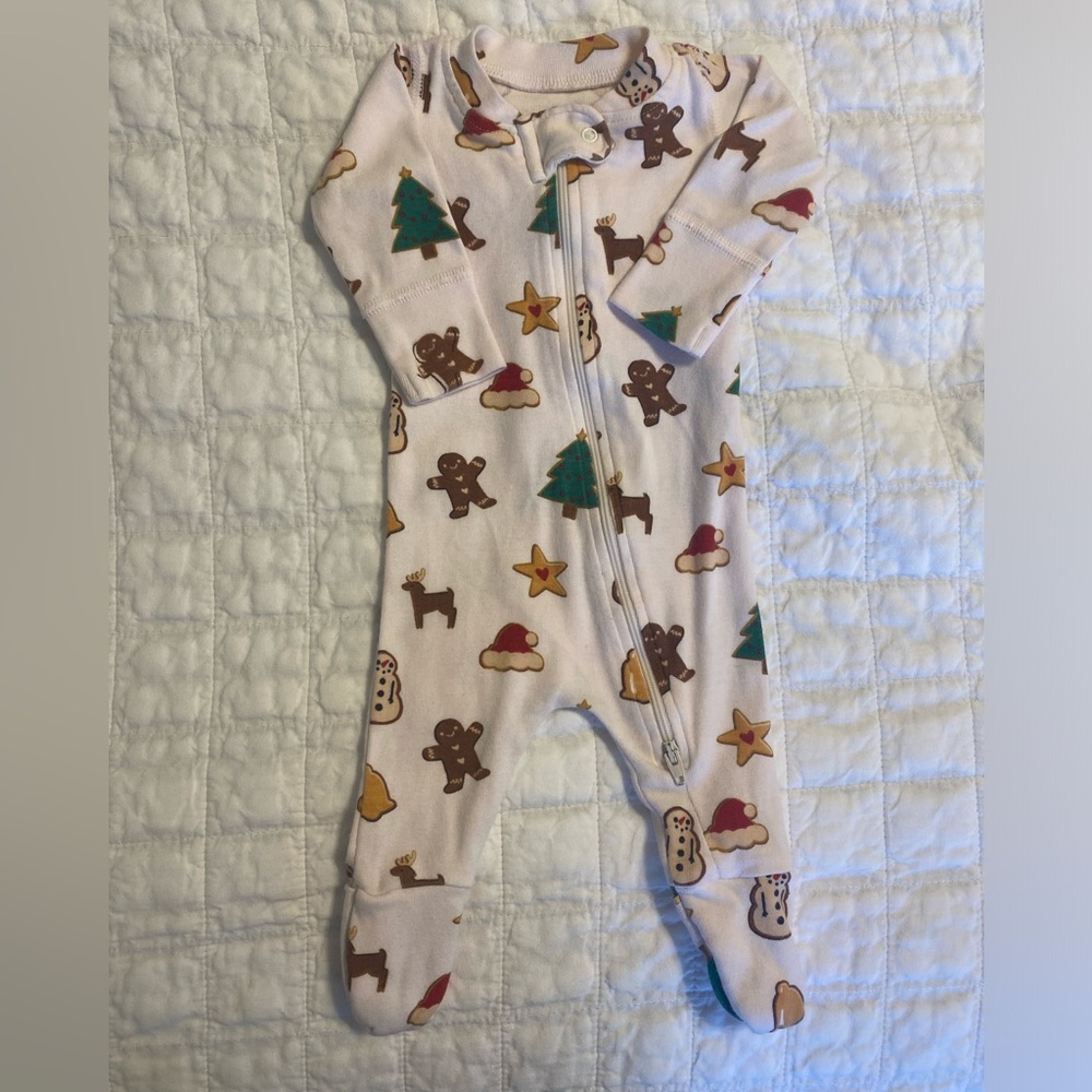 Monica and Andy Newborn Christmas Footed Pajamas